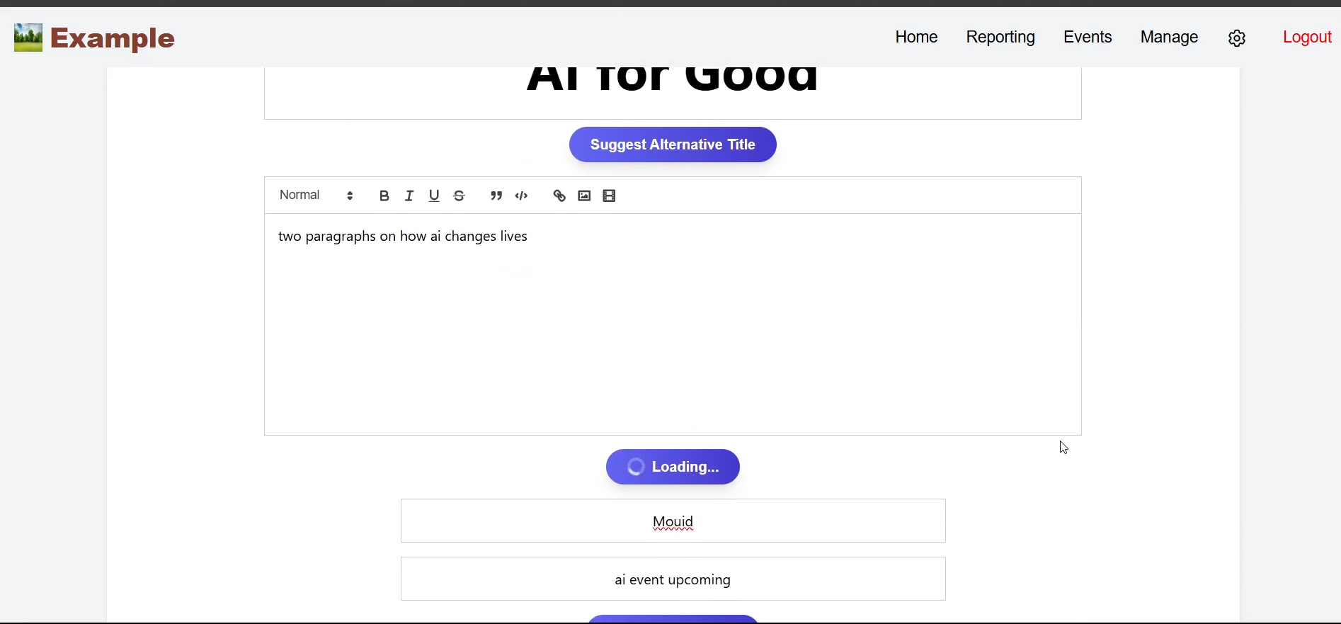 CMS AI Feature